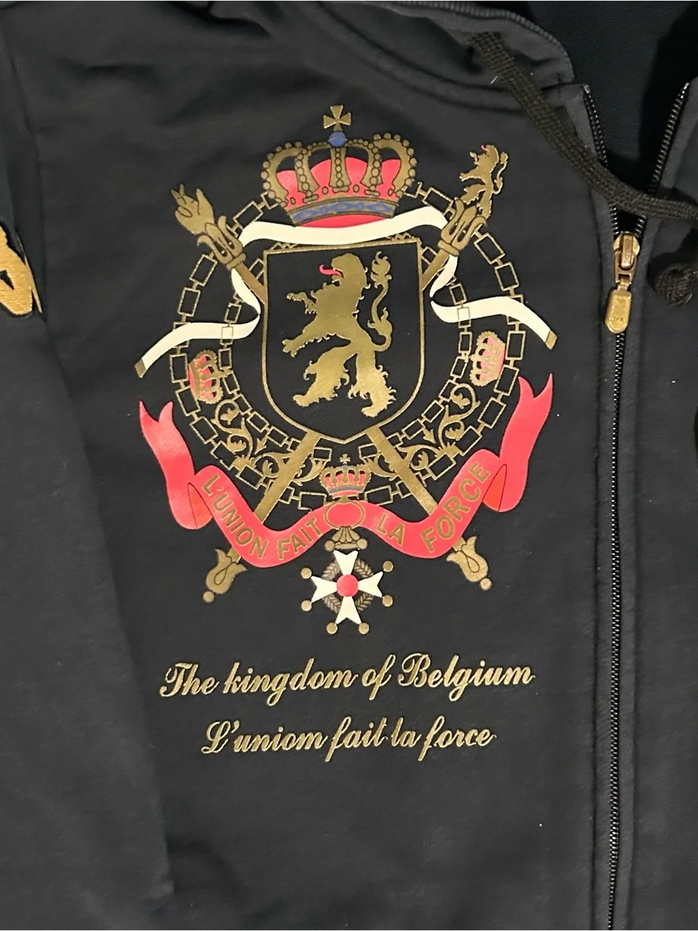 Kappa Black Hoodie with Gold and Red Crest - Picture 2 of 6